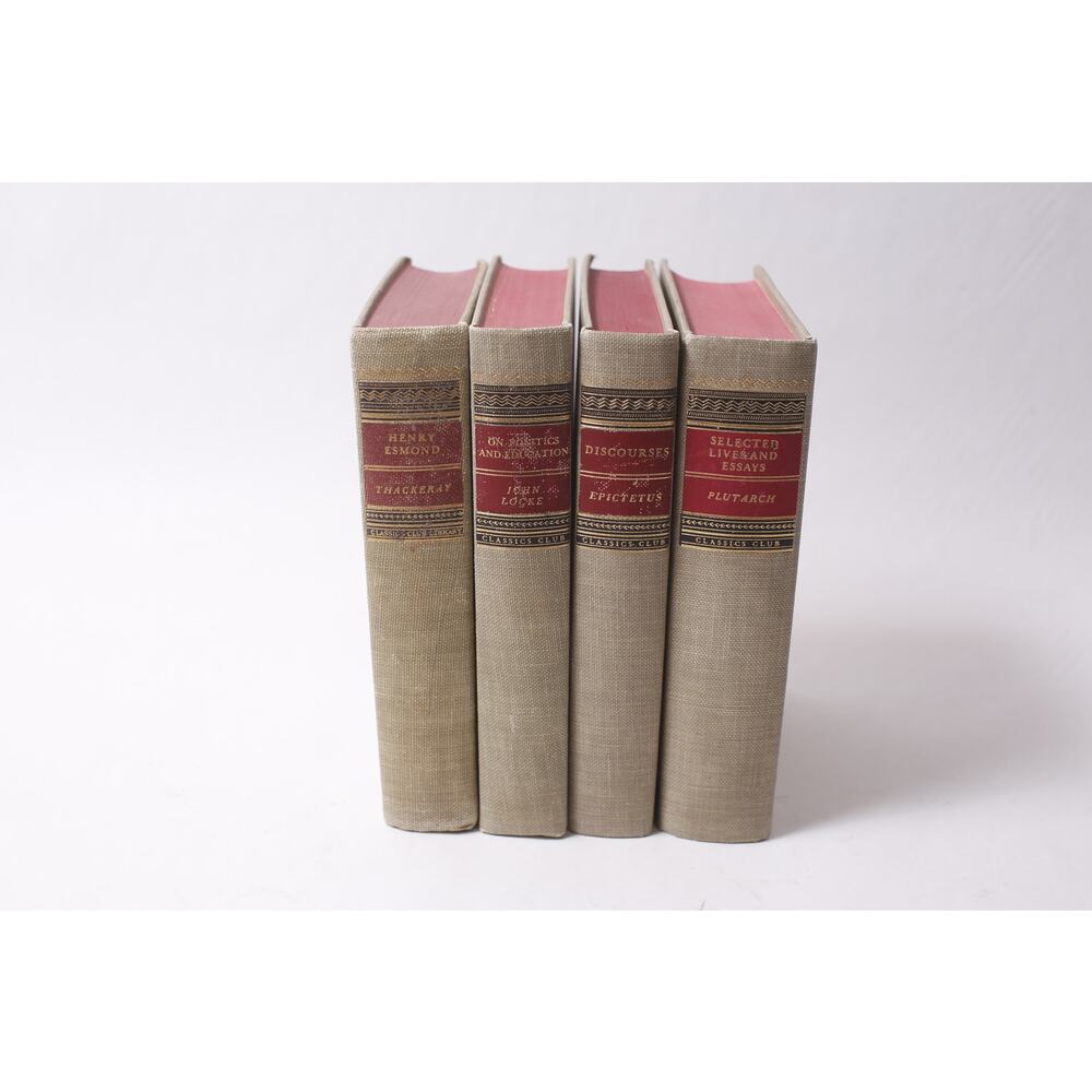 Classics Club Book Set Thackeray John Locke Epictetus Plutarch ~ 260212-WH 971